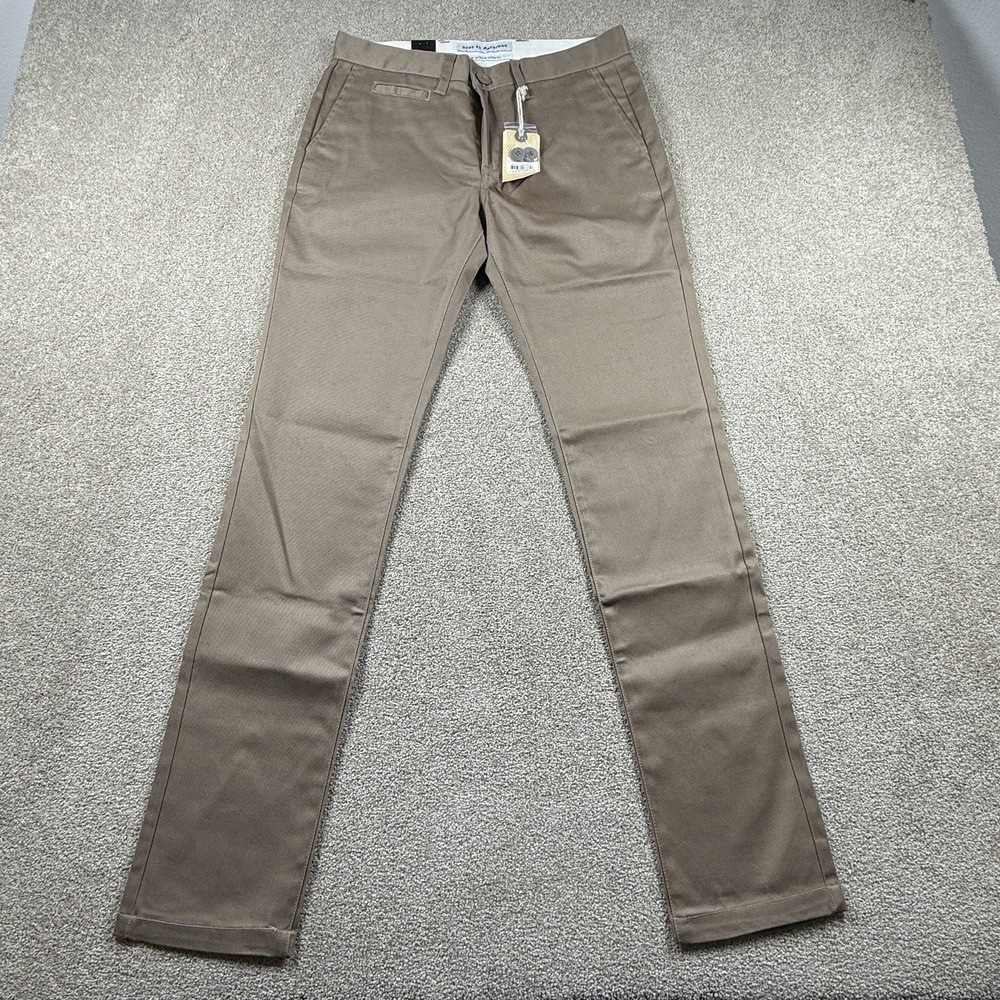 Deus Ex Machina Ford Pant 29x32 Tan Washed Sand Brown Slim‎ Fit Chino